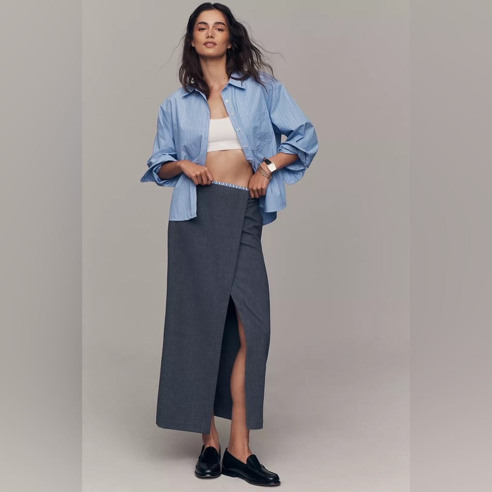 NWT! Anthropologie Maeve Wrap Pencil Midi Skirt- Multiple 🛶